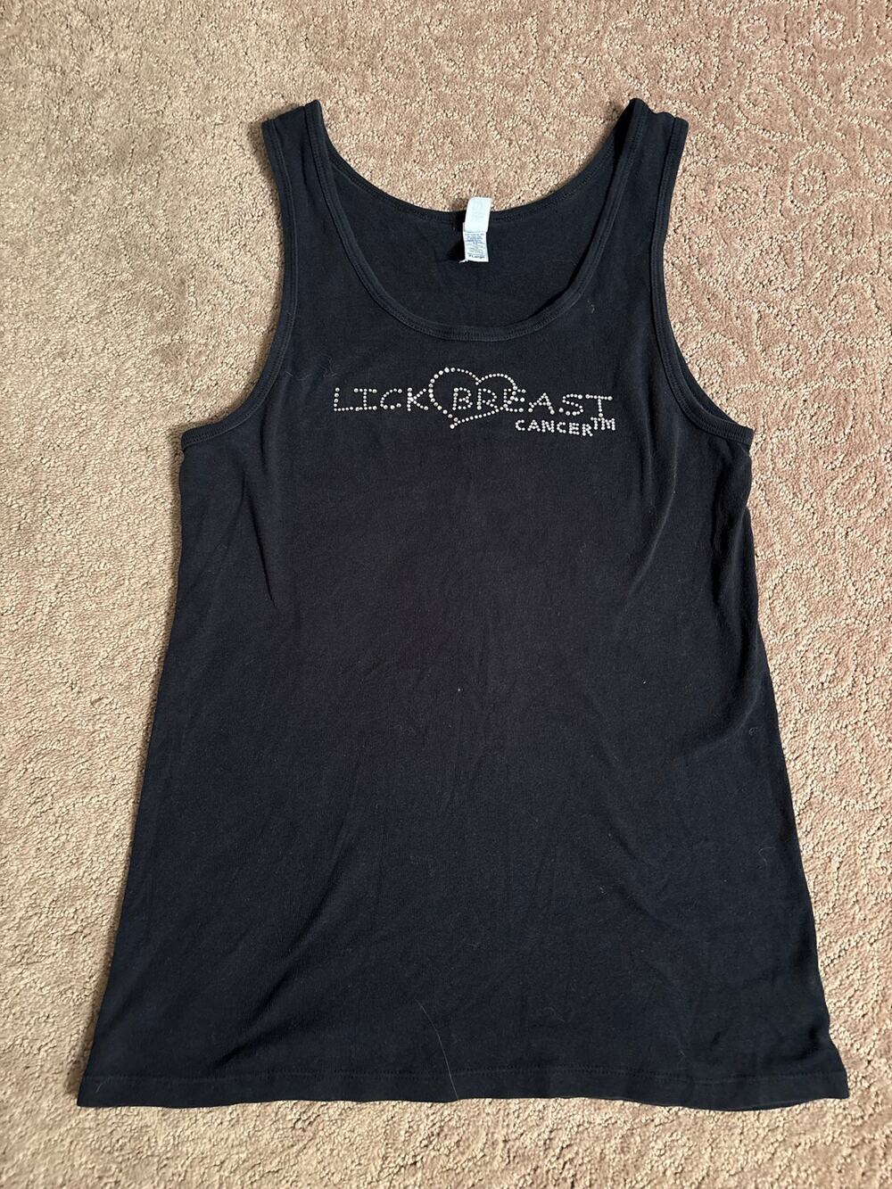 Y2k Lick Breast Cancer Bedazzled Tank